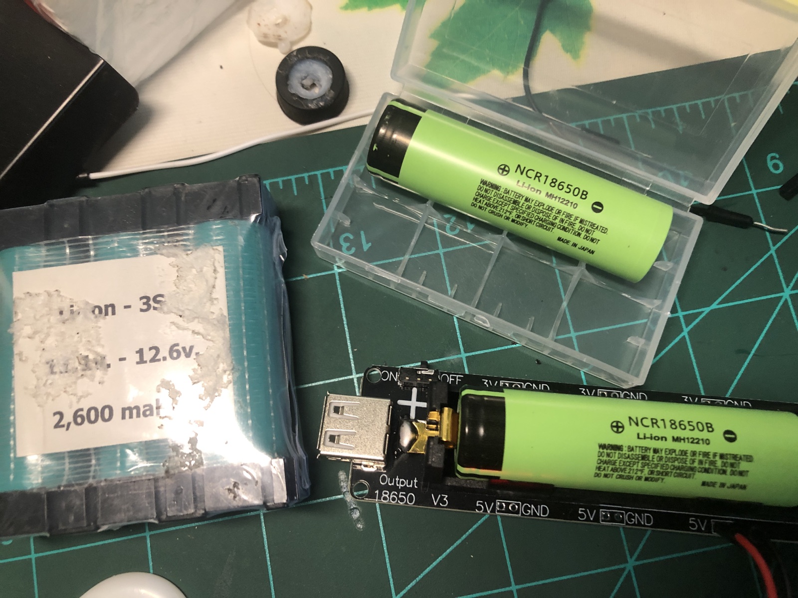 Battery options considered during the sumo robot build